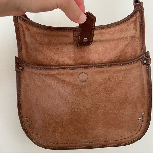 The Sak Crossbody Purse Tan Leather Adjustable Hippie Festival Western Boho - Picture 4 of 15